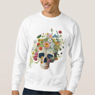 Sudadera Médica de flores de cráneo de anatomía médica de é