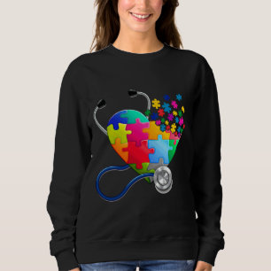 Sudadera Médica lindo rompe el corazón autismo Conciencia h