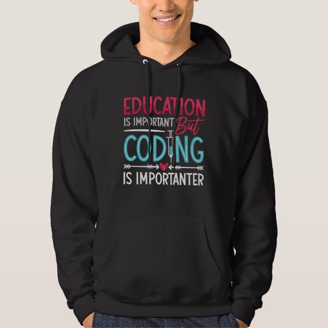 Sudadera Medical Coder Education Is Important ICD Coding (Anverso)