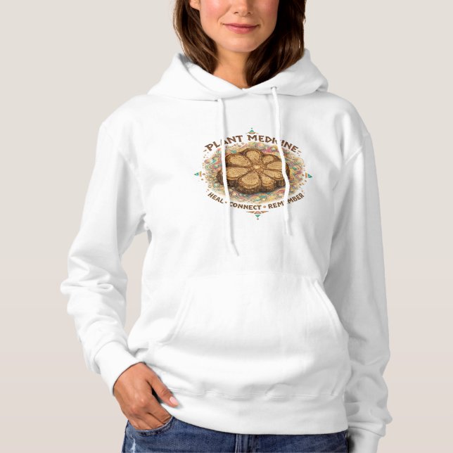 Sudadera Medicina de las Plantas – Sanar Conectar Recordar (Anverso)