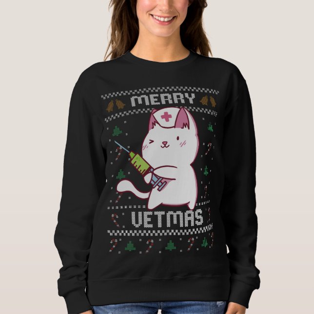 Sudadera Medicina Veterinaria Cute Cat Vet Ugly Navidades S (Anverso)