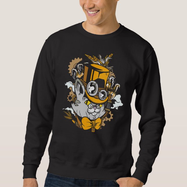 Sudadera Medieval de Steampunk Cat Kitten (Anverso)