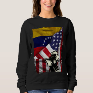 Sudadera Medio americano medio venezolano RAÍCES Bandera de