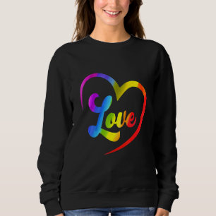 Sudadera Medio Corazón Arcoiris Lgbt Celebra Orgullo Con Am