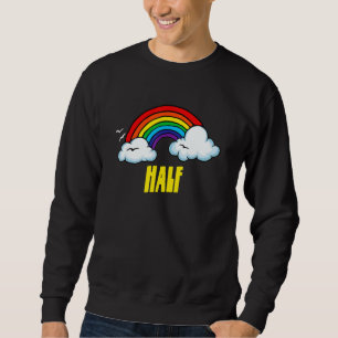 Sudadera Medio lindo arco iris retro sarcástico