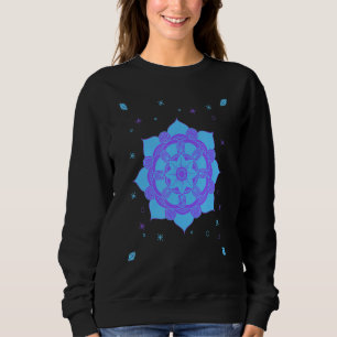 Sudadera Meditación De Arte De Mandala Azul Para La Paz Y E