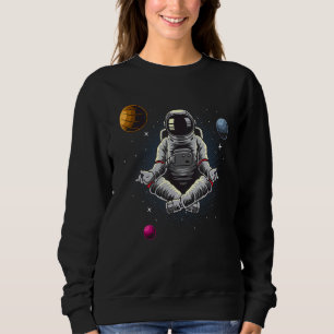Sudadera Meditación de yoga astronauta en planetas espacial