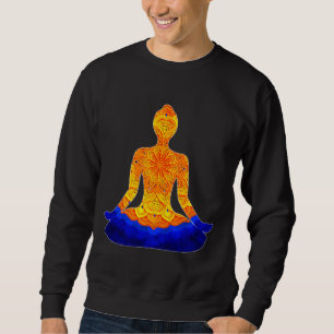 Sudadera Meditación De Yoga Mandala En Floral Hippy Naranja