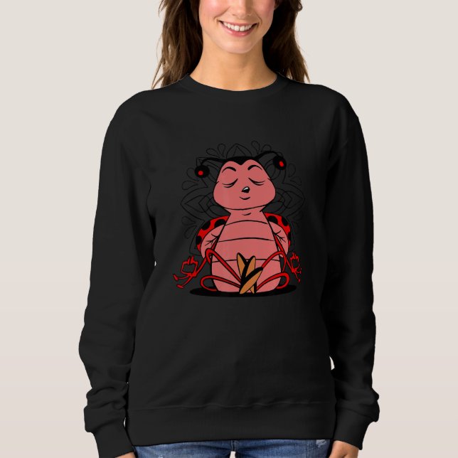 Sudadera Meditating Ladybug doing yoga for meditation and m (Anverso)