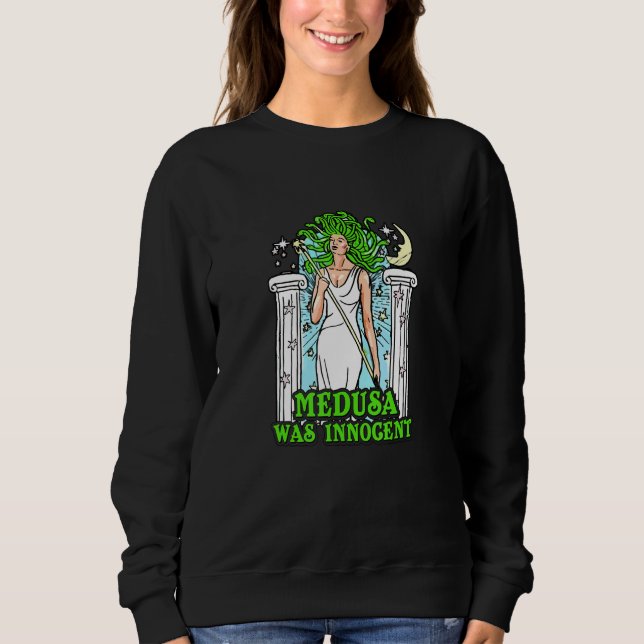 Sudadera Medusa Was Innocent Greek Mythology Greek Ancient  (Anverso)
