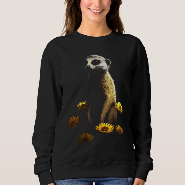Sudadera Meerkat Artwork  Animal Flowers Animal Meerkat (Anverso)
