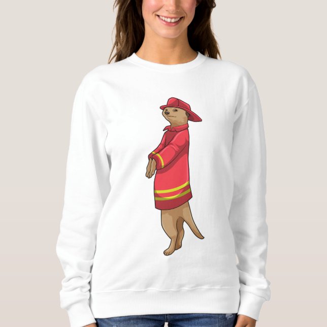 Sudadera Meerkat as Firefighter with Helmet (Anverso)