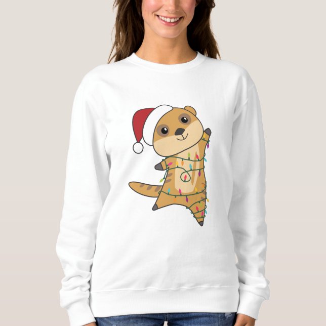 Sudadera Meerkat Christmas Snow Winter Animals (Anverso)