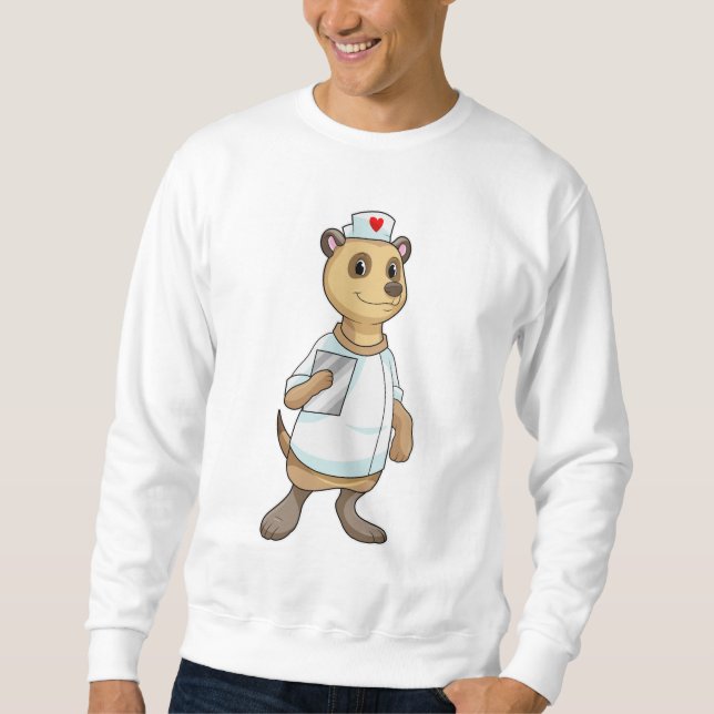 Sudadera Meerkat como enfermera con corazón (Anverso)