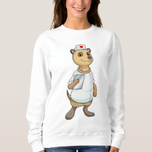 Sudadera Meerkat como enfermera con corazón