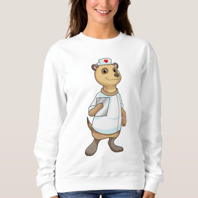Sudadera Meerkat como enfermera con corazón (Anverso)