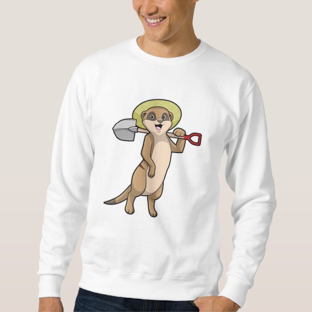 Sudadera Meerkat como granjero con pala (Anverso)