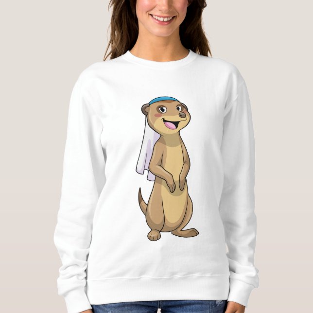 Sudadera Meerkat como novia con velo (Anverso)