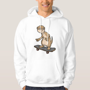Sudadera Meerkat como Skater con Skateboard