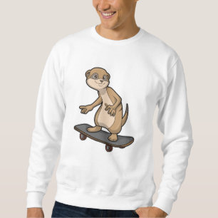 Sudadera Meerkat como Skater con Skateboard