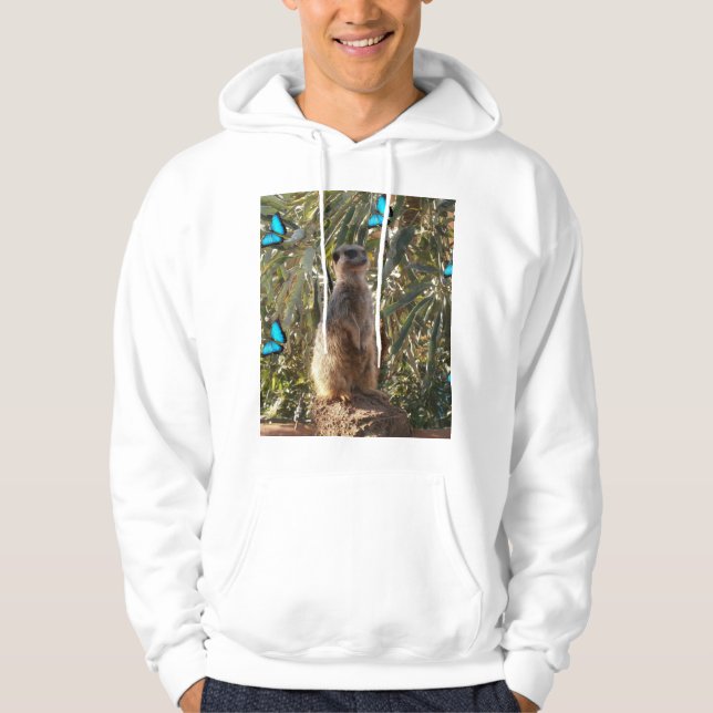 Sudadera Meerkat Y Mariposas Azules, (Anverso)