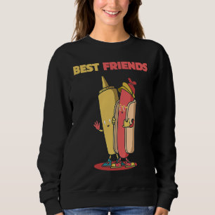 Sudadera Mejor Amigos Motif Sausage Perro caliente y Mustar