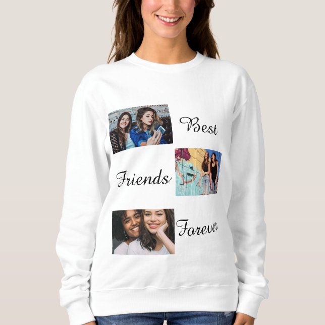 Sudadera Mejor Amigos Personalizados Collage de fotos Forev (Anverso)