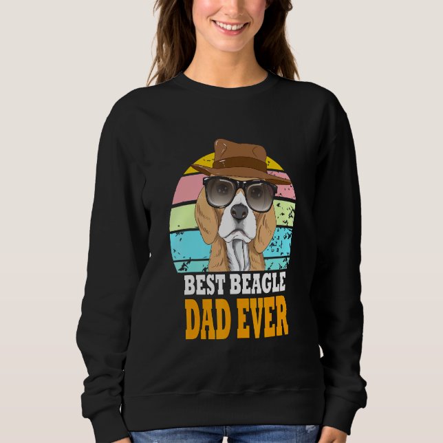 Sudadera Mejor Beagle Dad Ever Dogs Retro Puppy Gafas De So (Anverso)