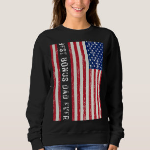 Sudadera Mejor Bono Papá Nunca Bandera Estadounidense Grasa