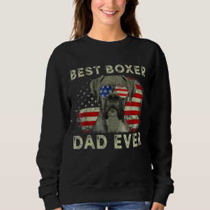 Sudadera Mejor Boxeador Papá Jamás Perro Amante Bandera Est