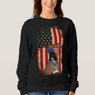 Sudadera Mejor Boxeador Papá Jamás Perro Bandera Estadounid