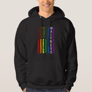 Sudadera Mejor camarera LGBT de la bandera estadounidense