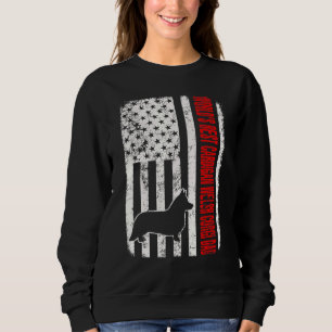 Sudadera Mejor Cardigan Galés Corgi Papá Bandera Americana