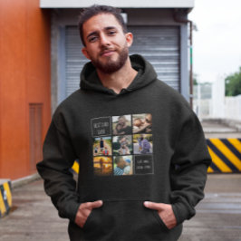 Sudadera Mejor collage de fotos de papá y texto gris oscuro