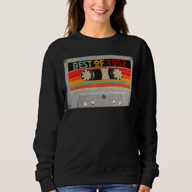 Sudadera Mejor De 1952 Cinta Mixtape De Cassette 70º Cumple (Anverso)