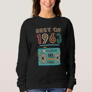 Sudadera Mejor De 1963 59º Cumpleaños Cassette Retro Vintag