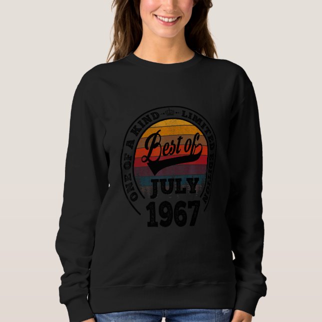 Sudadera Mejor De Julio De 1967 55º Cumpleaños 55 Años (Anverso)