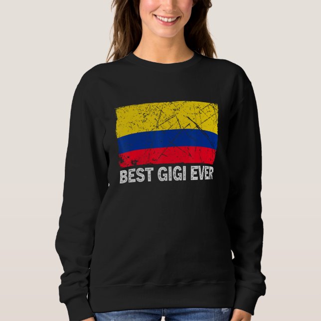 Sudadera Mejor Día de la Madre Bandera de Colombia Retro (Anverso)