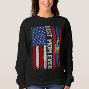Sudadera Mejor Día de la Madre Mongolia Retro Bandera Estad