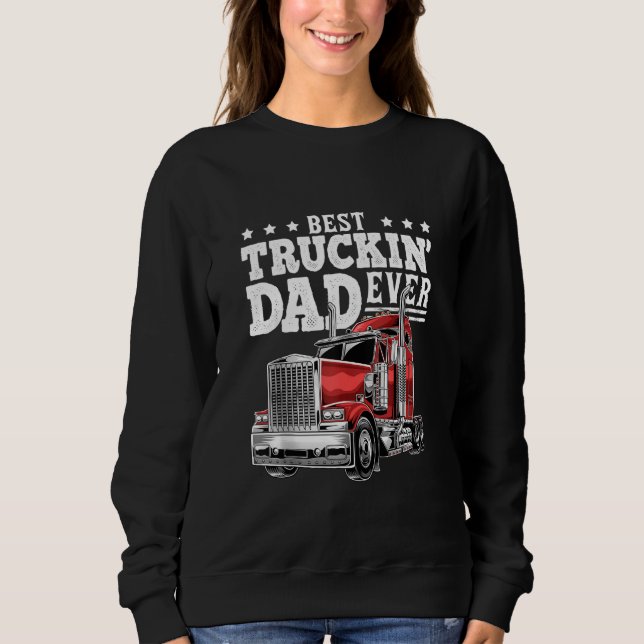 Sudadera Mejor Día del Padre de Camionero de Camión Grande  (Anverso)