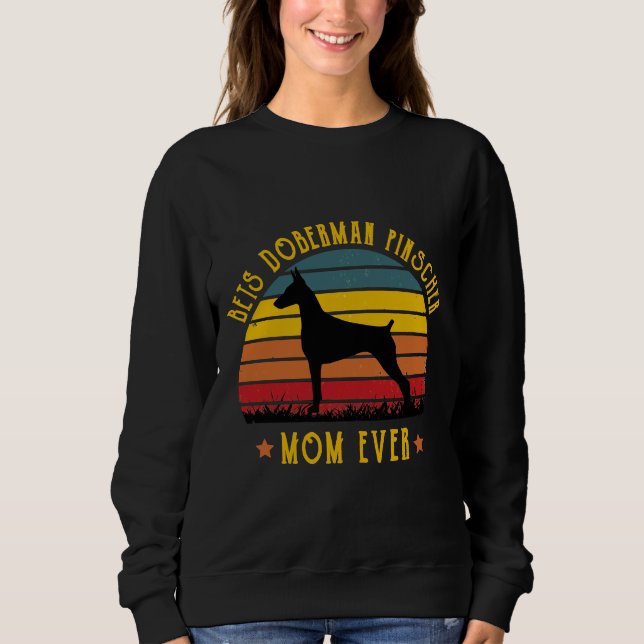 Sudadera Mejor Doberman Pinscher Dad Gráfica De Mamá Gracio (Anverso)