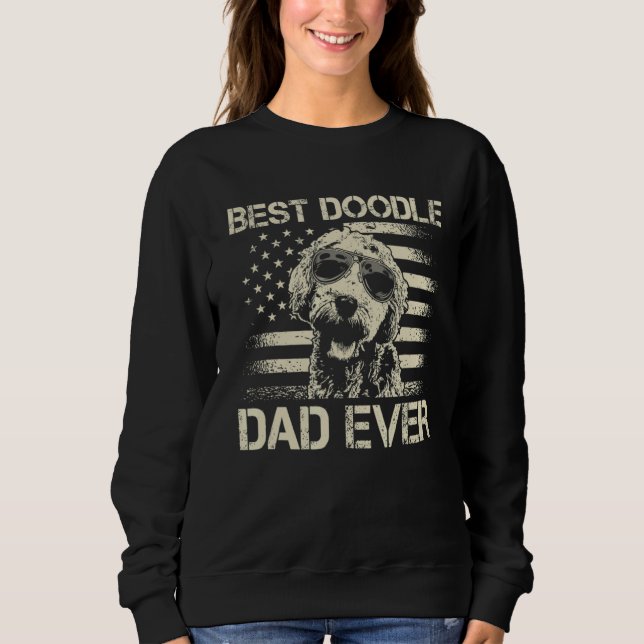 Sudadera Mejor Doodle Dad Ever Goldendoodle Fl Merican (Anverso)