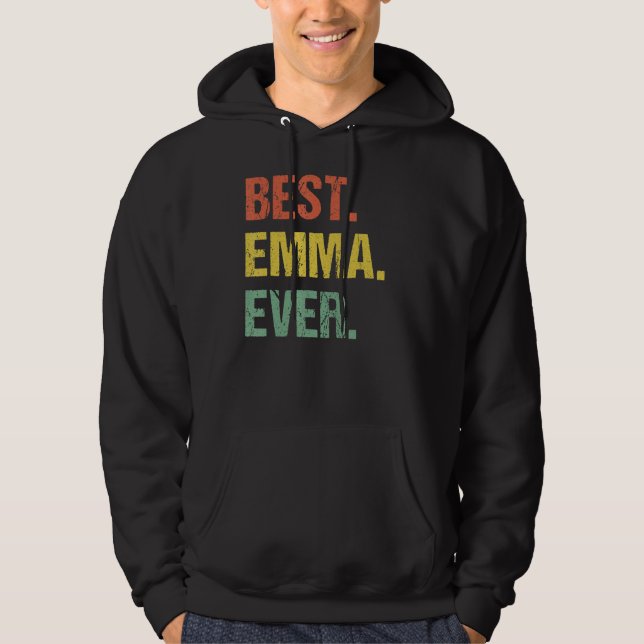 Sudadera Mejor Emma Ever Retro Divertido Nombre Humor Nickn (Anverso)