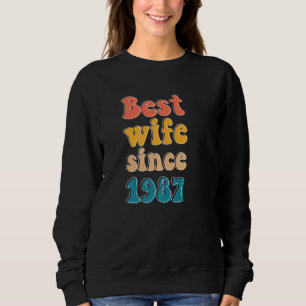 Sudadera Mejor esposa desde 1987 aniversario de bodas mujer