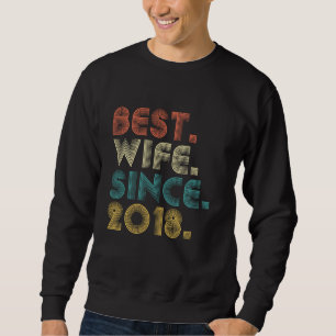 Sudadera Mejor Esposa Desde 2018 Camiseta Primer Boda Anniv