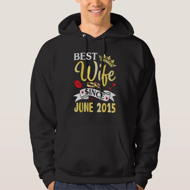 Sudadera Mejor Esposa Desde Junio 2015 Feliz Aniversario Ca (Anverso)