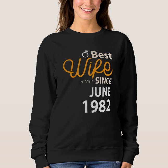 Sudadera Mejor Esposa desde junio de 1982, 40° Aniversario  (Anverso)