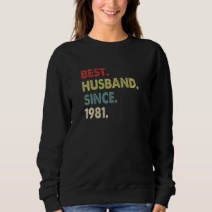 Sudadera Mejor Esposo desde 1981 Retro 41st Boda Aniver