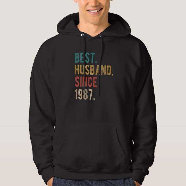 Sudadera Mejor Esposo desde 1987 35º Aniversario Boda F (Anverso)