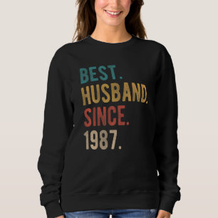 Sudadera Mejor Esposo desde 1987 35º Aniversario Boda F